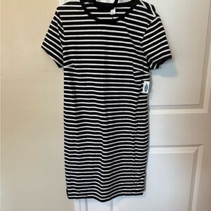Old Navy Black and White Striped Dress